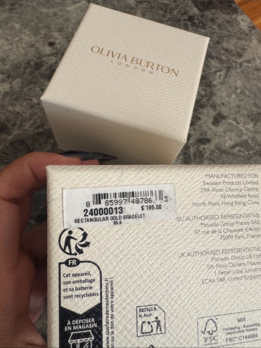 OLIVIA BURTON Gold-Tone Square Bracelet Watch with White Dial - Picture 6 of 11